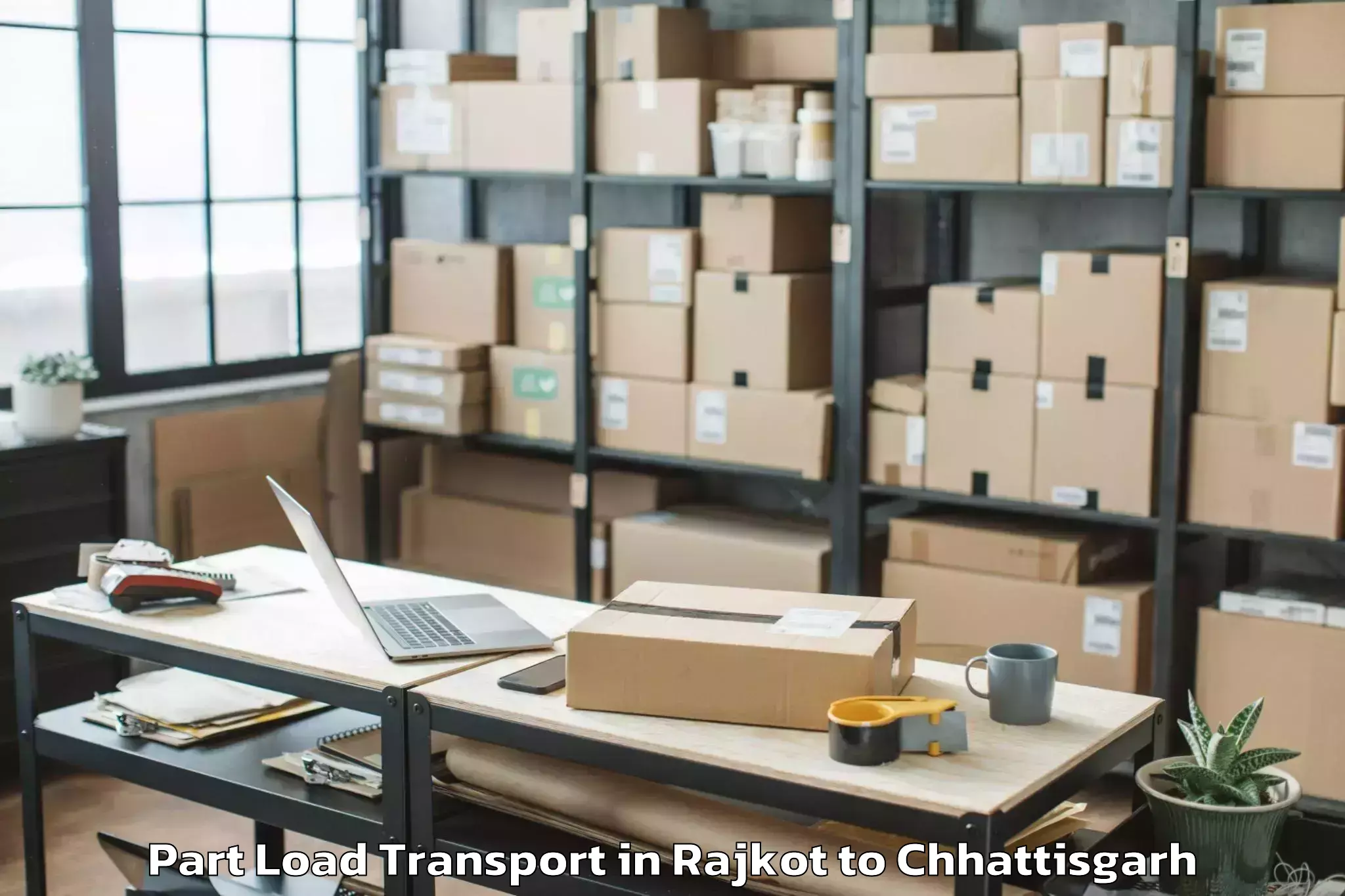 Book Rajkot to Bhatapara Part Load Transport Online